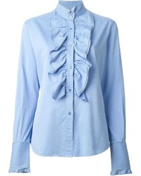 hellblaue Bluse mit Knöpfen von Dolce & Gabbana