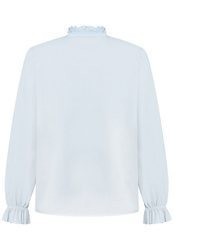 hellblaue Bluse mit Rüschen von Zero