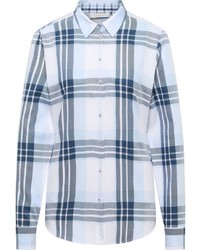 hellblaue Bluse mit Schottenmuster von Eterna
