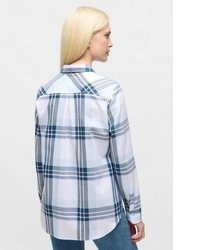 hellblaue Bluse mit Schottenmuster von Eterna