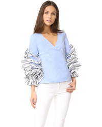 hellblaue Bluse von Caroline Constas