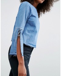 hellblaue Bluse von Asos