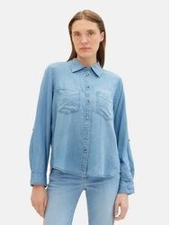 hellblaue Bluse von Tom Tailor