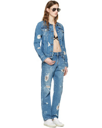 hellblaue Boyfriend Jeans mit Destroyed-Effekten von Versus