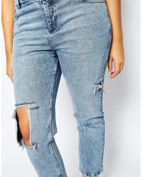hellblaue Boyfriend Jeans mit Destroyed-Effekten von Asos