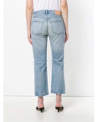 hellblaue Boyfriend Jeans mit Destroyed-Effekten von Moussy Vintage