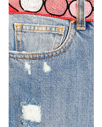 hellblaue Boyfriend Jeans mit Destroyed-Effekten von Emilio Pucci
