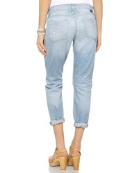 hellblaue Boyfriend Jeans mit Destroyed-Effekten von Gold Sign