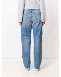 hellblaue Boyfriend Jeans mit Destroyed-Effekten von Anine Bing