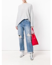 hellblaue Boyfriend Jeans mit Destroyed-Effekten von Anine Bing