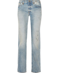 hellblaue Boyfriend Jeans mit Destroyed-Effekten von R 13
