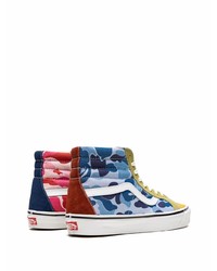 hellblaue Camouflage hohe Sneakers aus Segeltuch von Vans