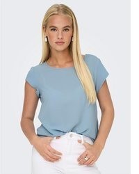 hellblaue Chambray Bluse von Only