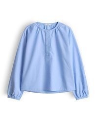 hellblaue Chambray Langarmbluse von Opus