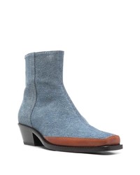 hellblaue Chelsea Boots aus Leder von Diesel