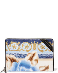 hellblaue Clutch mit Reliefmuster