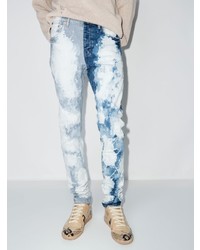 hellblaue Mit Batikmuster enge Jeans von purple brand