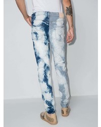 hellblaue Mit Batikmuster enge Jeans von purple brand