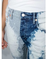 hellblaue Mit Batikmuster enge Jeans von purple brand