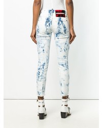 hellblaue Mit Batikmuster enge Jeans von Dsquared2