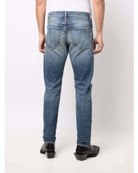 hellblaue enge Jeans mit Destroyed-Effekten von Diesel