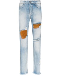 hellblaue enge Jeans mit Destroyed-Effekten von 424