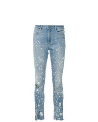 hellblaue enge Jeans mit Destroyed-Effekten von Alexander Wang