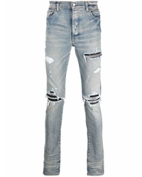 hellblaue enge Jeans mit Destroyed-Effekten von Amiri