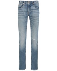 hellblaue enge Jeans mit Destroyed-Effekten von Armani Exchange
