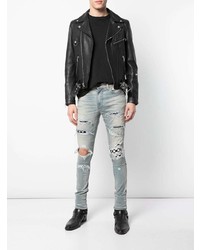 hellblaue enge Jeans mit Destroyed-Effekten von Amiri