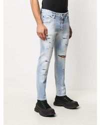 hellblaue enge Jeans mit Destroyed-Effekten von DSQUARED2