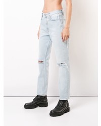 hellblaue enge Jeans mit Destroyed-Effekten von Heron Preston