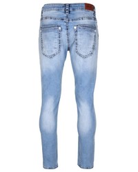 hellblaue enge Jeans mit Destroyed-Effekten von BLUE MONKEY