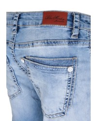 hellblaue enge Jeans mit Destroyed-Effekten von BLUE MONKEY