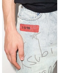 hellblaue enge Jeans mit Destroyed-Effekten von Ksubi