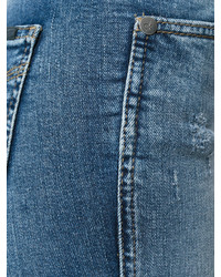 hellblaue enge Jeans mit Destroyed-Effekten von CK Calvin Klein