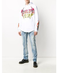 hellblaue enge Jeans mit Destroyed-Effekten von Philipp Plein