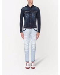 hellblaue enge Jeans mit Destroyed-Effekten von Dolce & Gabbana