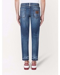 hellblaue enge Jeans mit Destroyed-Effekten von Dolce & Gabbana