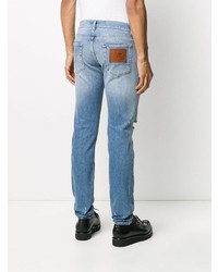 hellblaue enge Jeans mit Destroyed-Effekten von Dolce & Gabbana