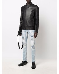 hellblaue enge Jeans mit Destroyed-Effekten von Philipp Plein