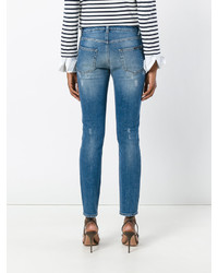 hellblaue enge Jeans mit Destroyed-Effekten von Dolce & Gabbana