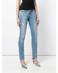 hellblaue enge Jeans mit Destroyed-Effekten von Philipp Plein