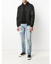 hellblaue enge Jeans mit Destroyed-Effekten von Philipp Plein