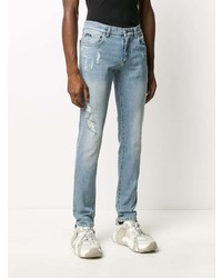 hellblaue enge Jeans mit Destroyed-Effekten von Dolce & Gabbana