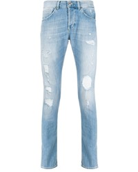 hellblaue enge Jeans mit Destroyed-Effekten von Dondup