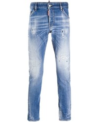 hellblaue enge Jeans mit Destroyed-Effekten von DSQUARED2