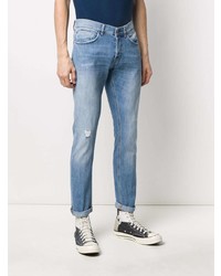 hellblaue enge Jeans mit Destroyed-Effekten von Dondup