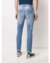 hellblaue enge Jeans mit Destroyed-Effekten von Dondup