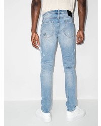 hellblaue enge Jeans mit Destroyed-Effekten von Neuw